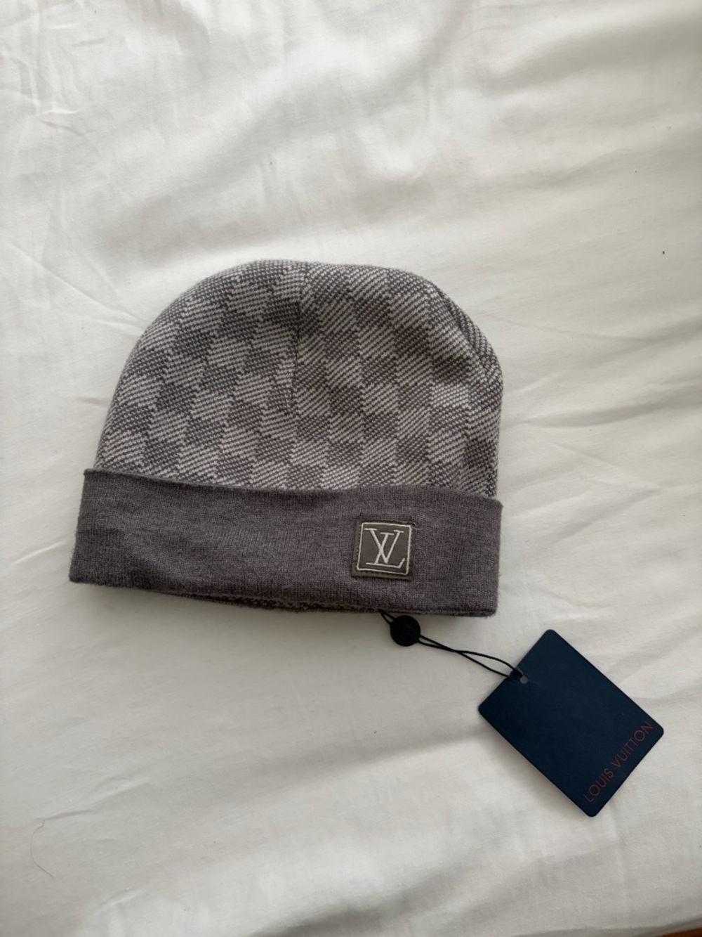 Louis Vuitton Two-Tone Gray Patterned Beanie